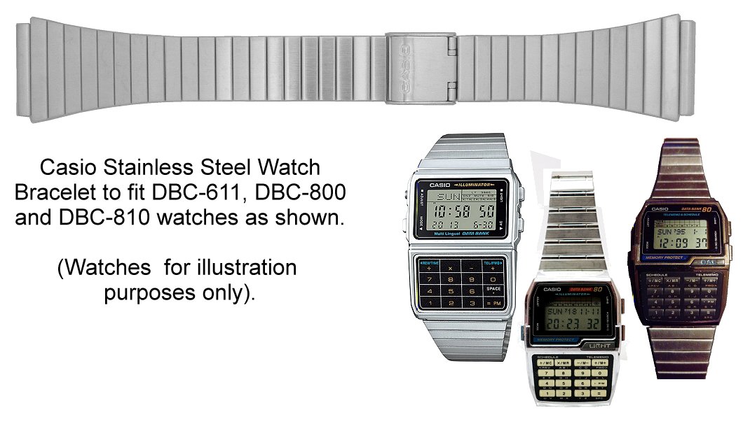 Casio Watch Straps. Genuine Replacement Casio Watch Straps for DBC 611 Casio Watch